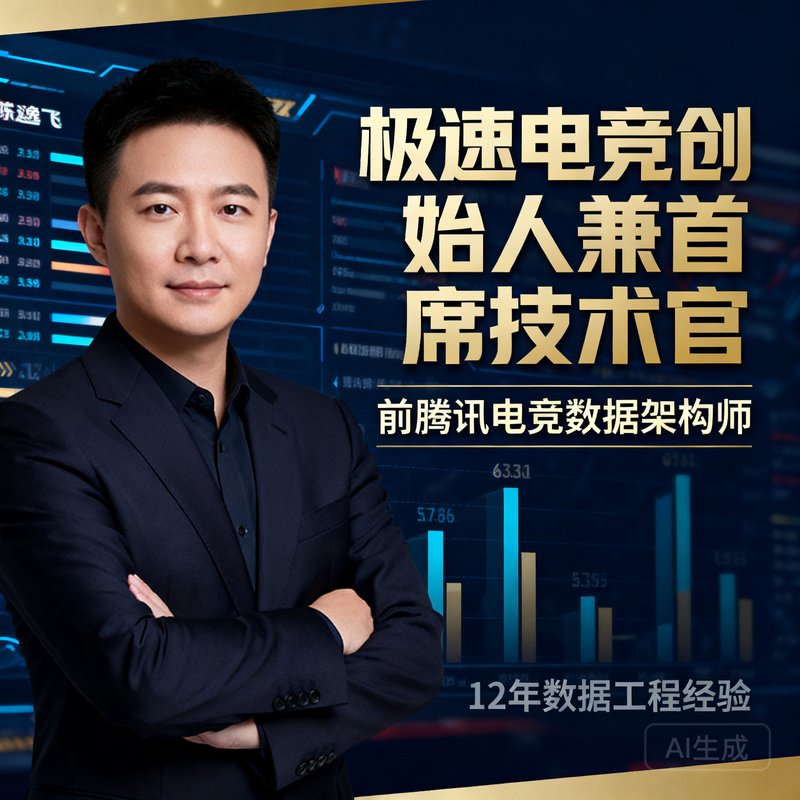 极速电竞创始人兼首席技术官陈逸飞，前腾讯电竞数据架构师，拥有12年数据工程经验