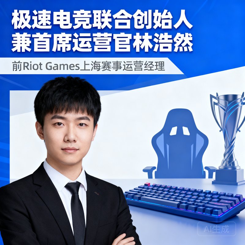 极速电竞联合创始人兼首席运营官林浩然，前Riot Games上海赛事运营经理
